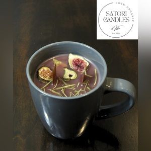 “The Gift of Growth & Life” Pine Scented Handmade Candle inside Vintage Grey Mug